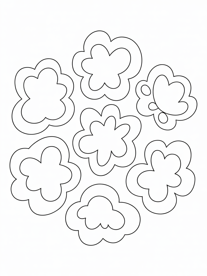 Abstract florals - Free Coloring Page