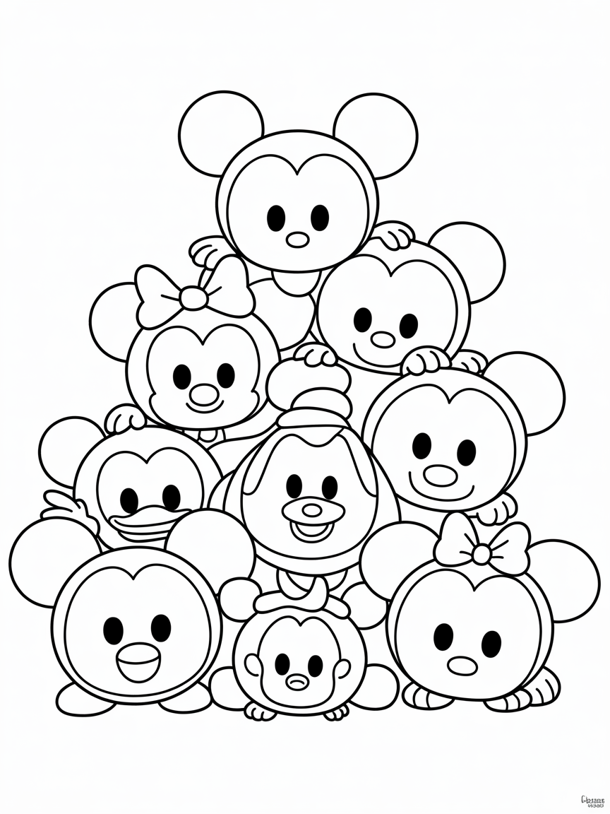 Disney tsum tsum - Free Coloring Page