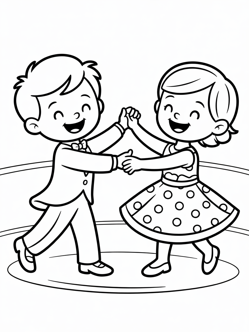 Ballroom dancing - Free Coloring Page
