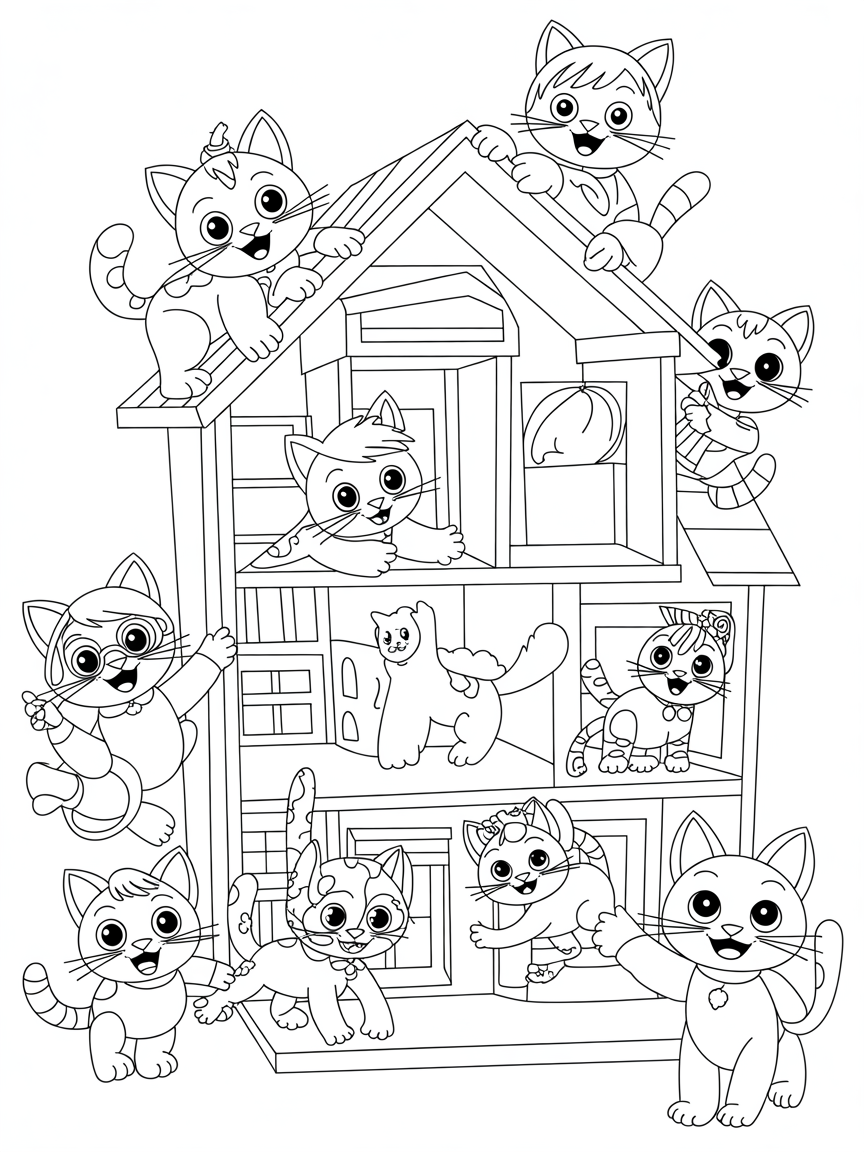 Gabby's dollhouse - Free Coloring Page