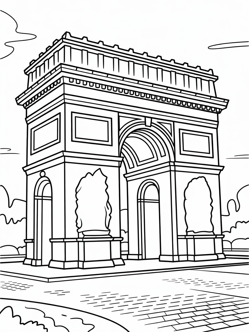 Arc de triomphe - Free Coloring Page