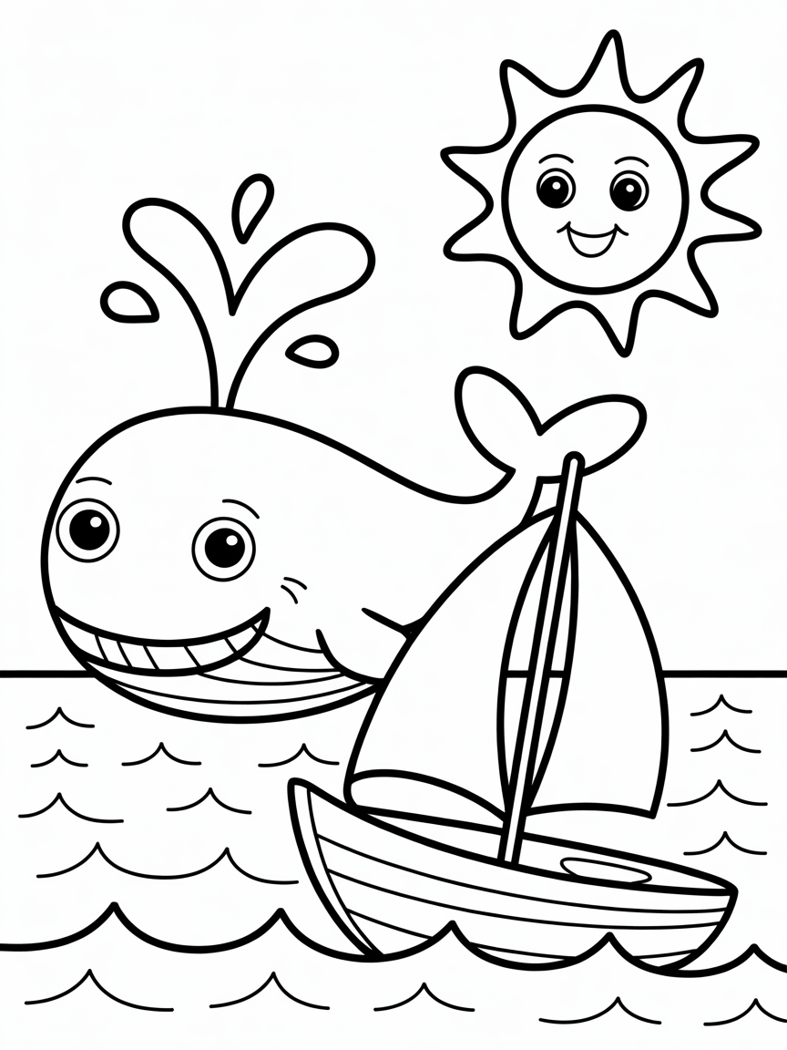 A sea adventure - Free Coloring Page