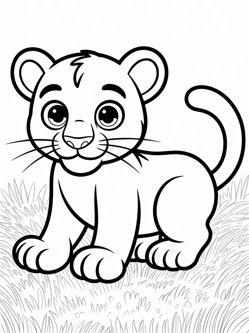 Panther with green eyes - Free Coloring Page