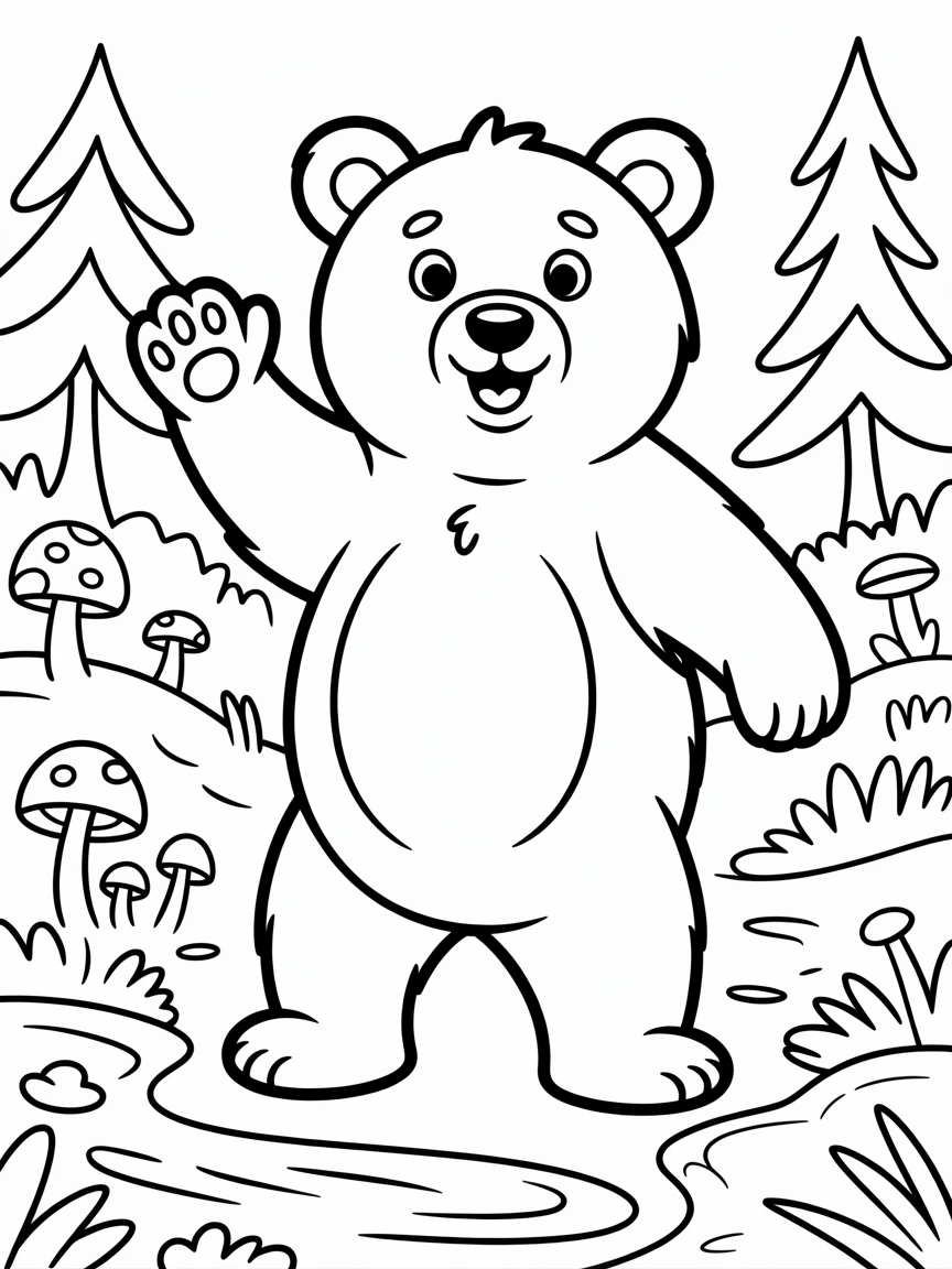 Ursus arctos - Free Coloring Page