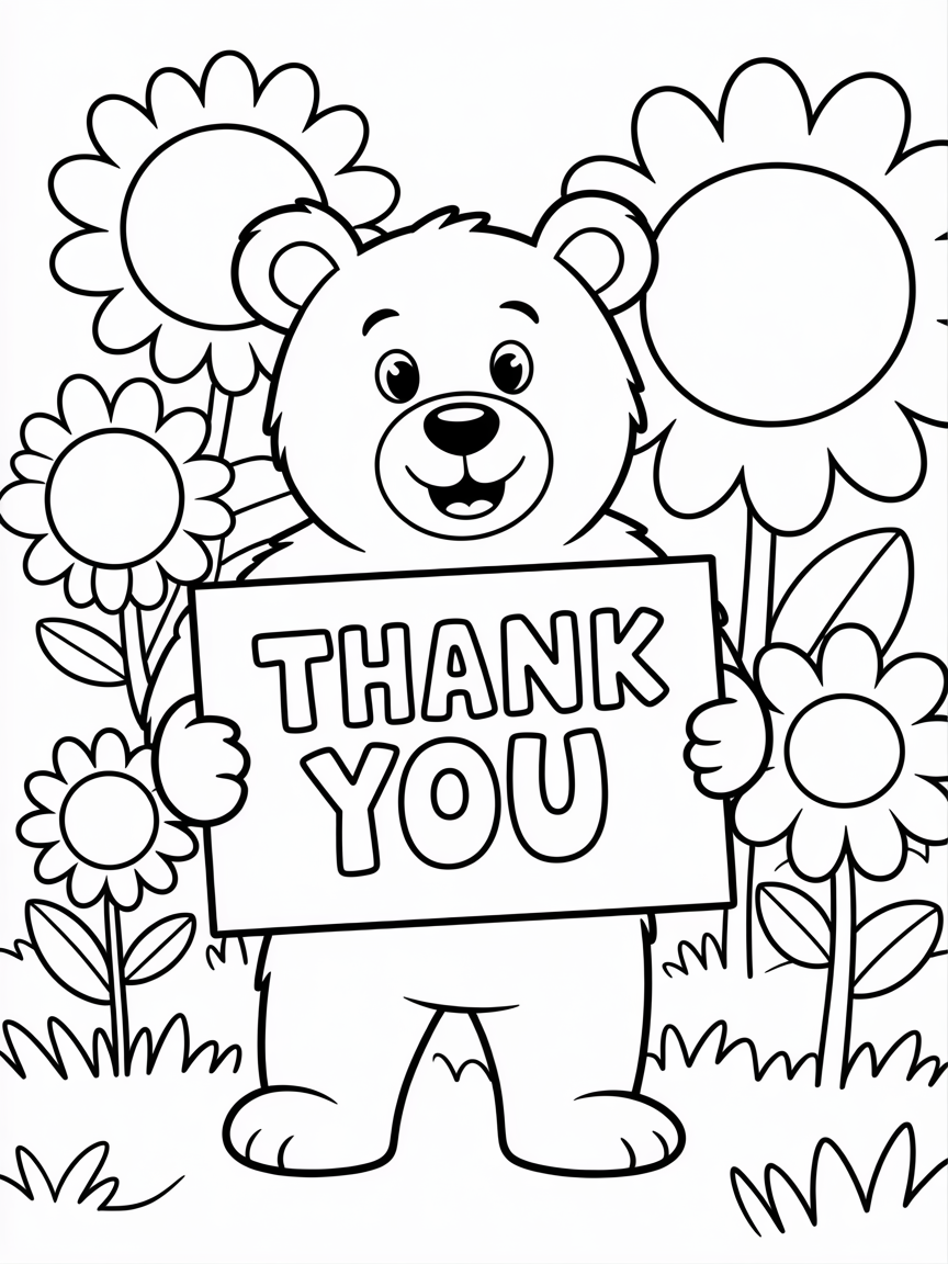 Thank you - Free Coloring Page