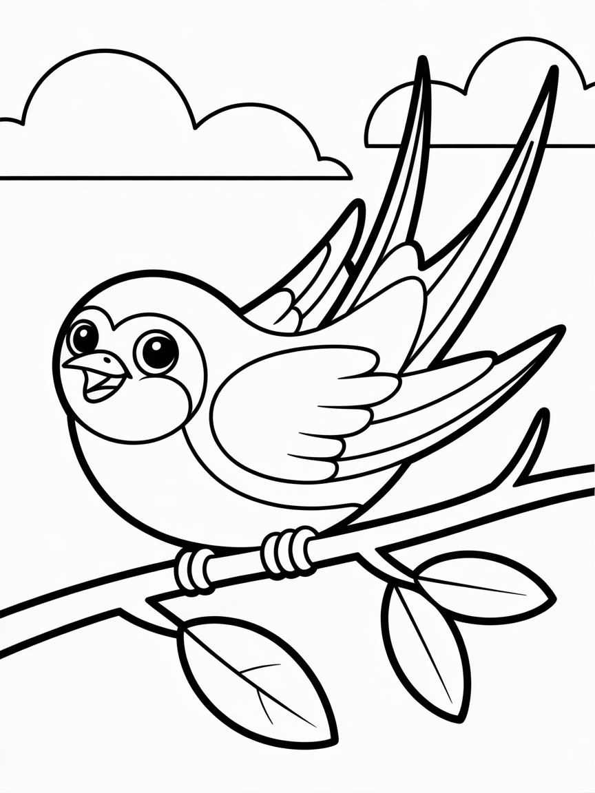 Create me a swallow bird - Free Coloring Page