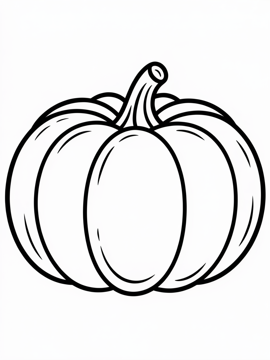 Pumpkin without a face - Free Coloring Page