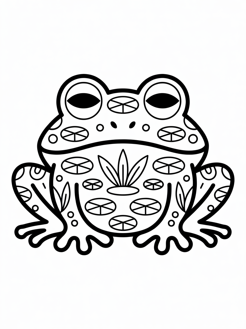 Frog Mandela face - Free Coloring Page