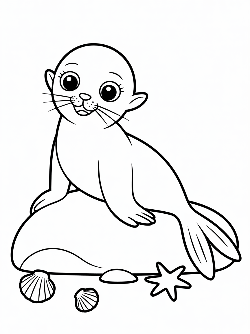 Seal fairy - Free Coloring Page