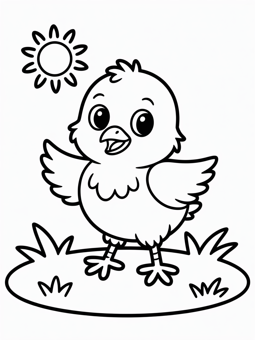a chick - Free Coloring Page