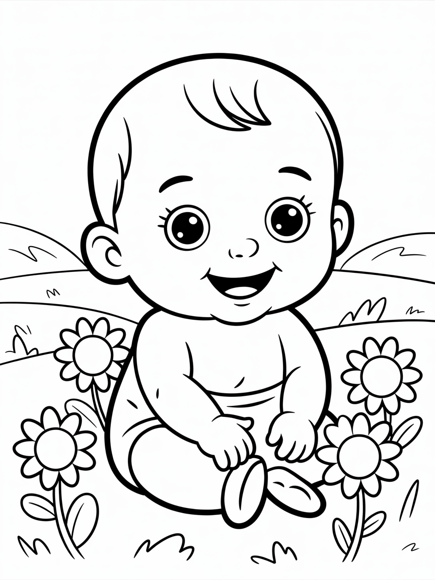Baby Rumi - Free Coloring Page