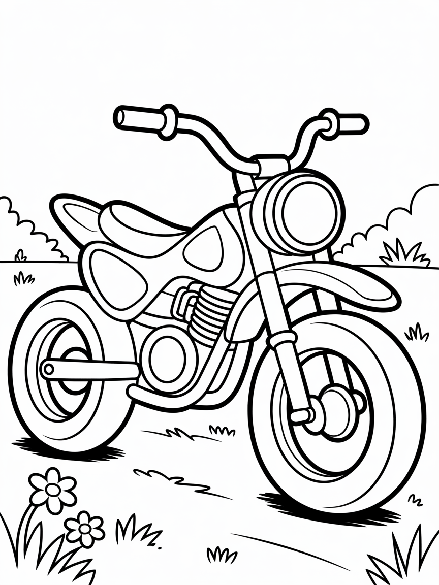 dirt bike - Free Coloring Page