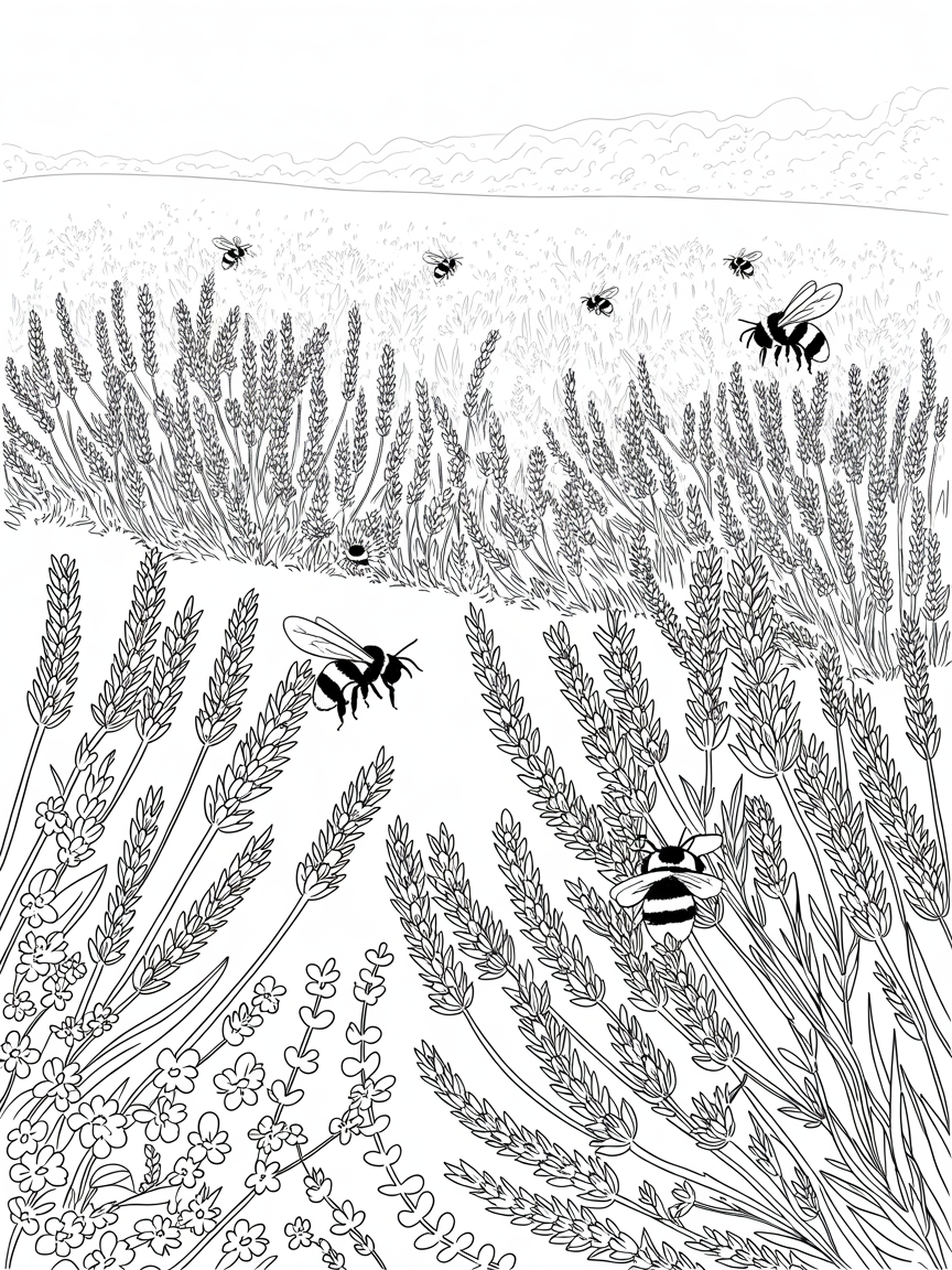 Purple lavendar Lavendar - Free Coloring Page