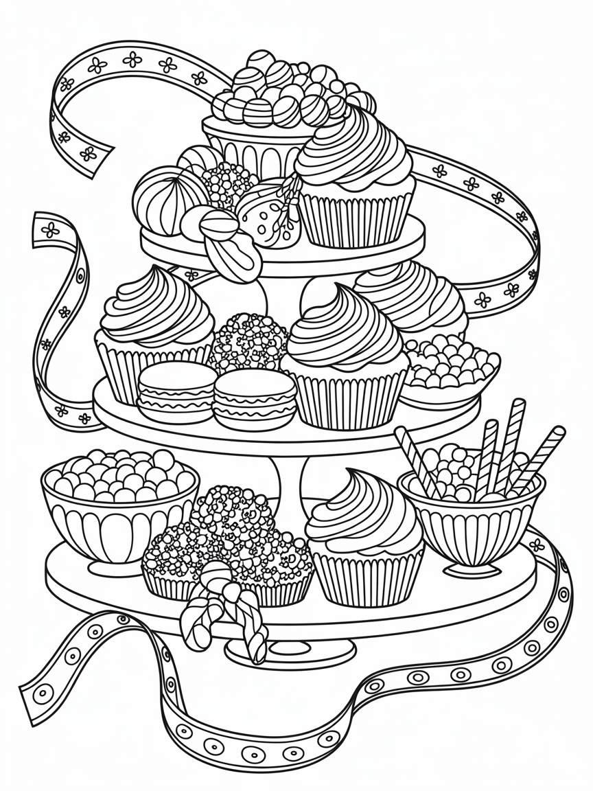 Sweets - Free Coloring Page