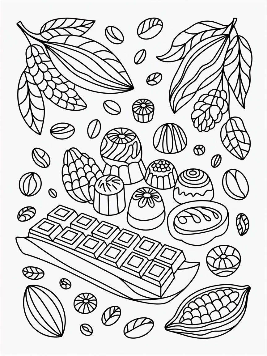 Chocolate - Free Coloring Page