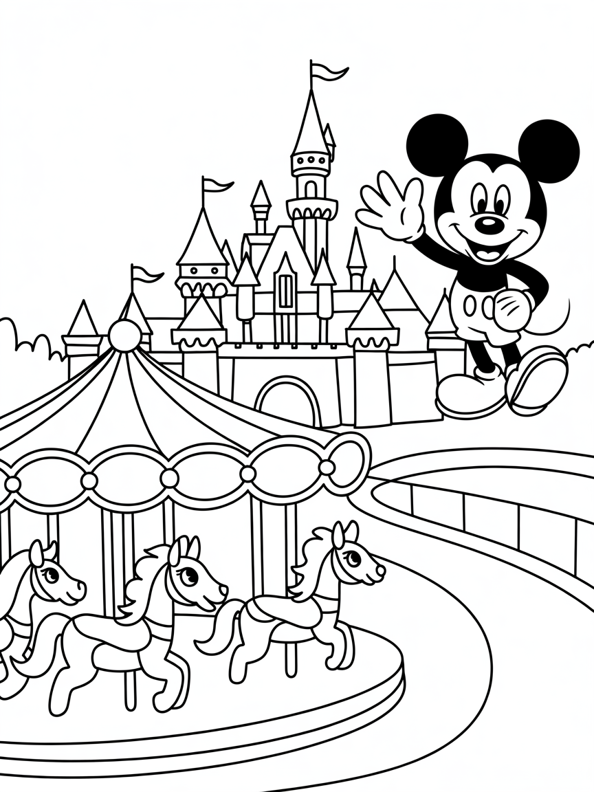 Disneyland - Free Coloring Page