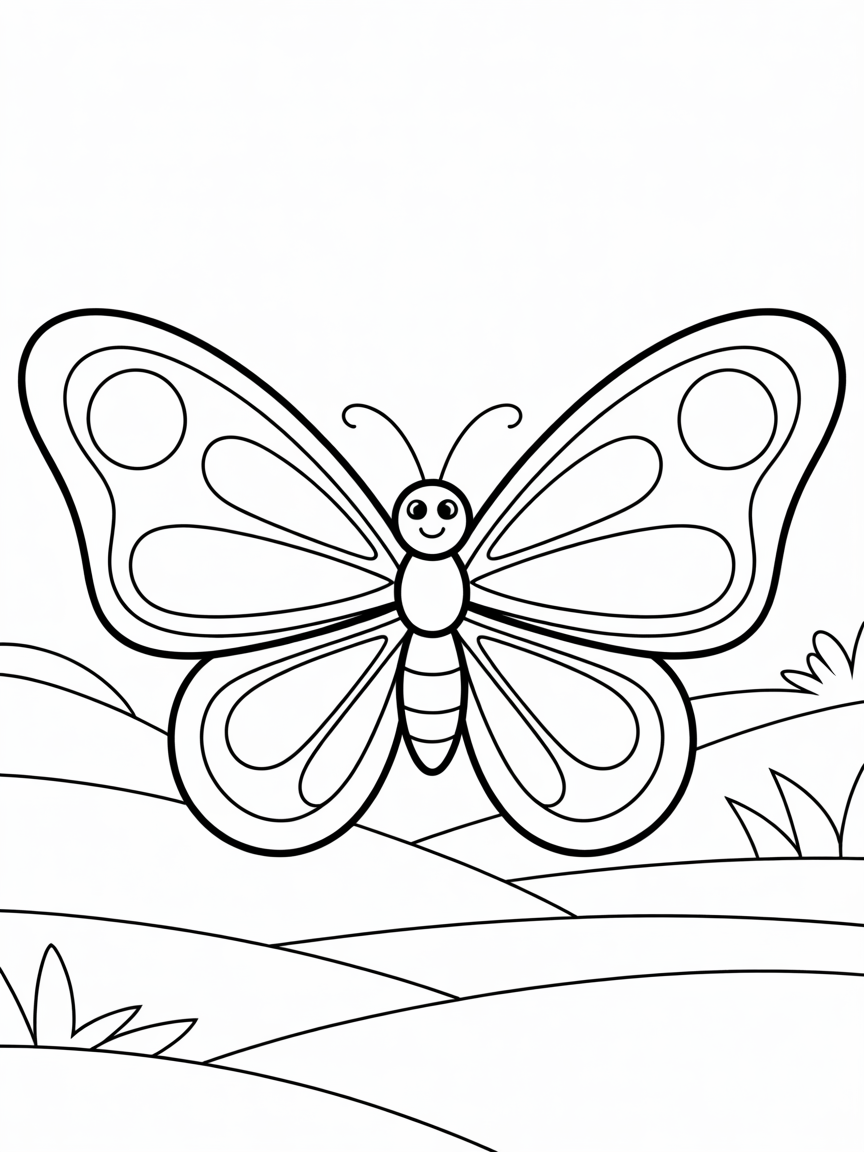 Fantasy inspiring butterfly - Free Coloring Page