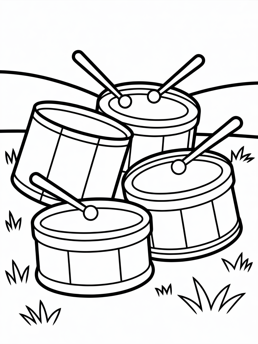 Drums - Free Coloring Page