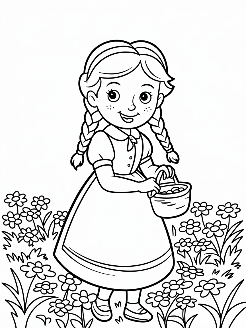 Anne Shirley of green gables - Free Coloring Page