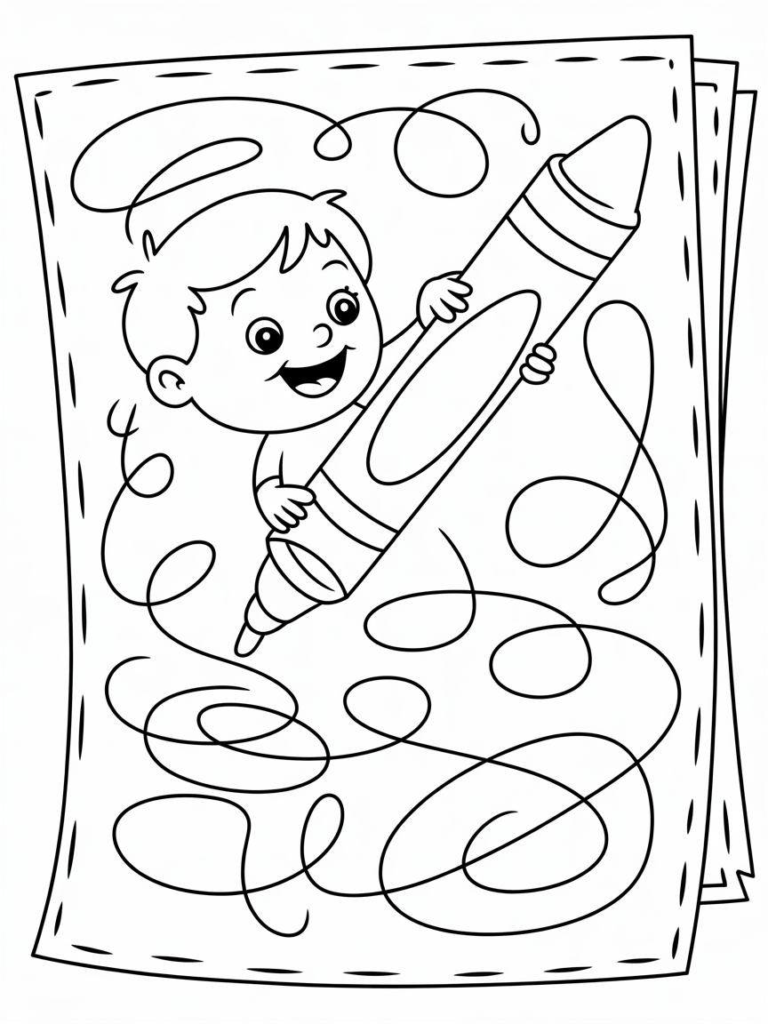 Scribbling - Free Coloring Page