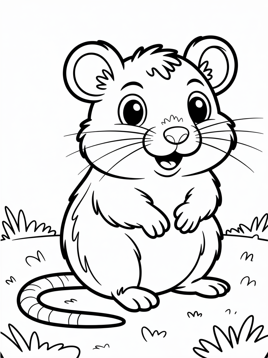 Giant gerbil - Free Coloring Page