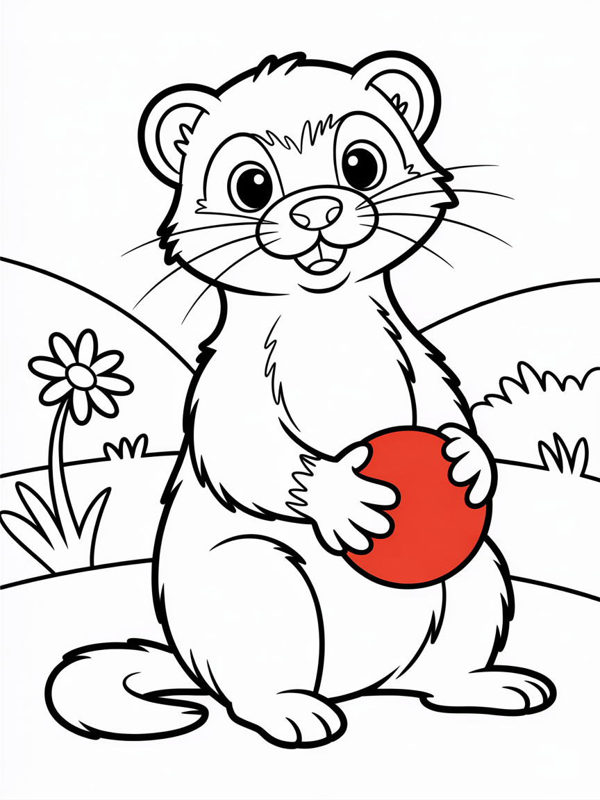 Ferret - Free Coloring Page