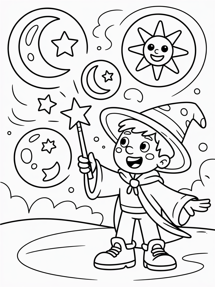 Practice magic - Free Coloring Page
