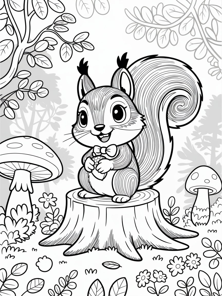 Squirrel from animal crossing - Free Coloring Page