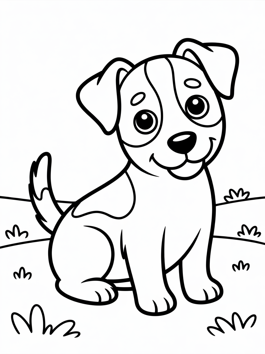Black and tan jack russell - Free Coloring Page