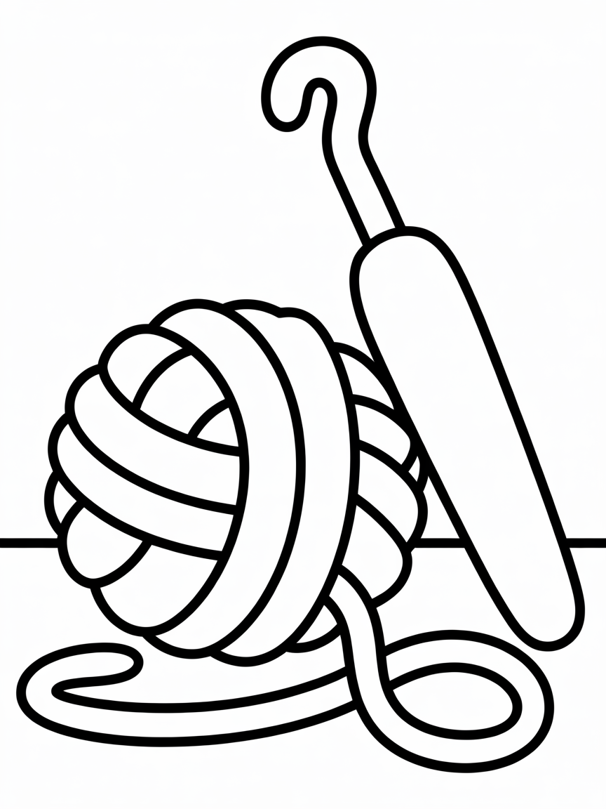 Crochet - Free Coloring Page