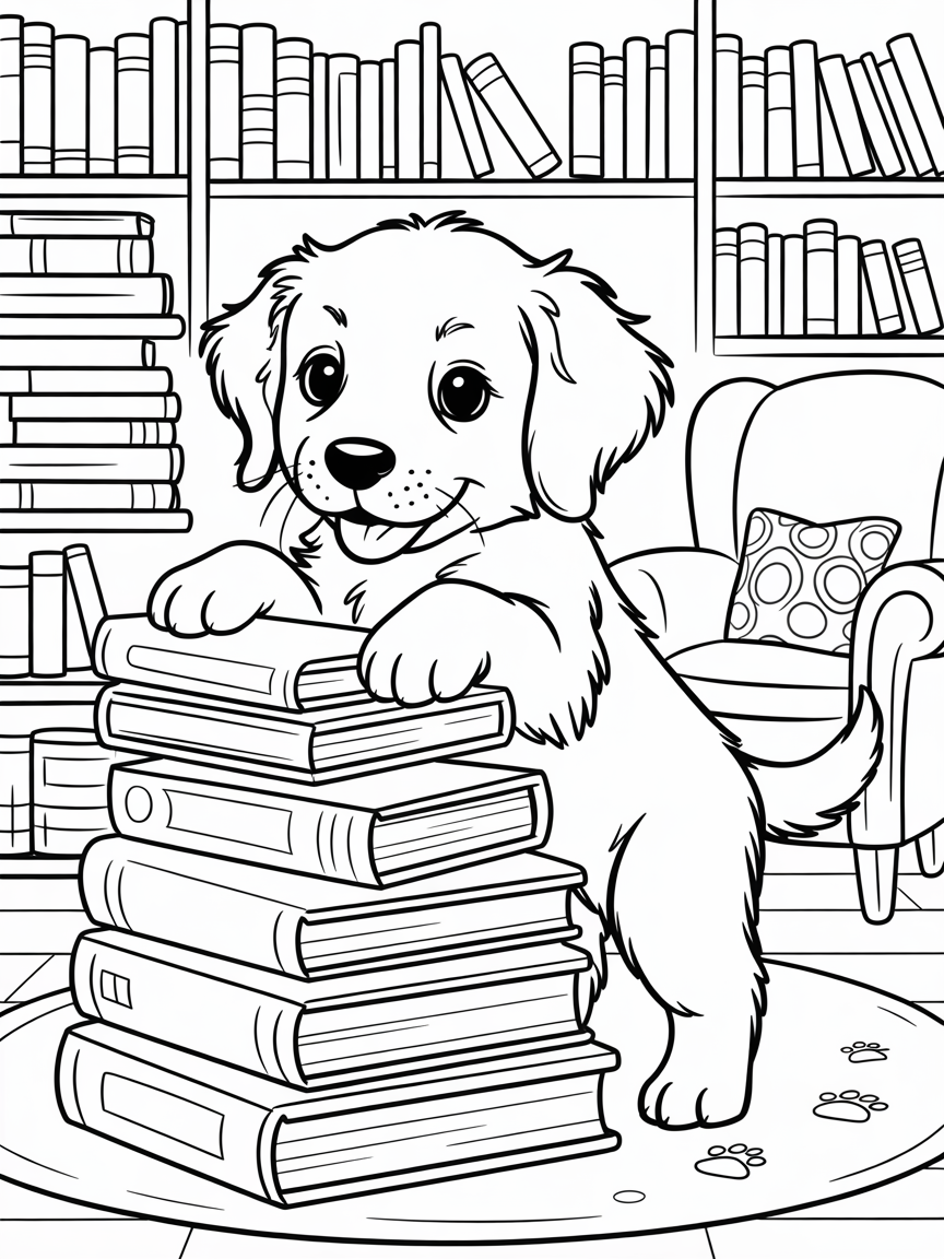 Puppy - Free Coloring Page