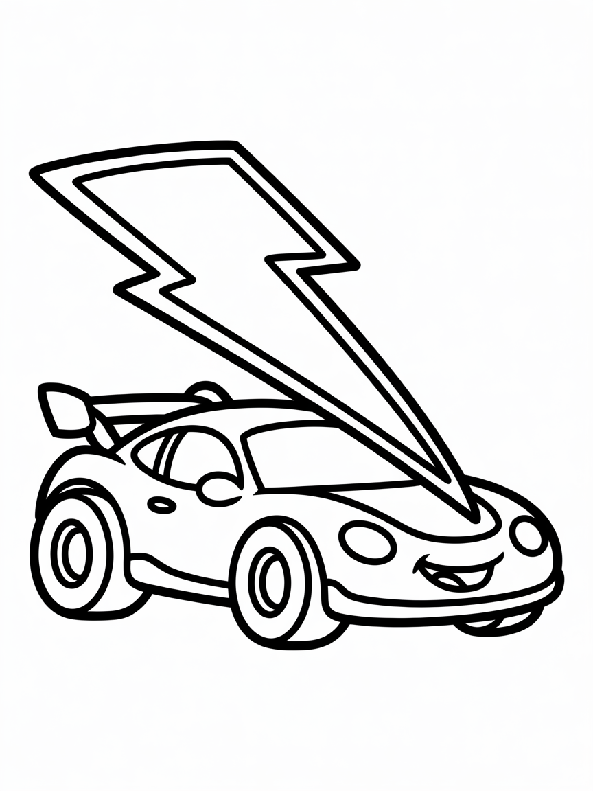 Lightning car - Free Coloring Page