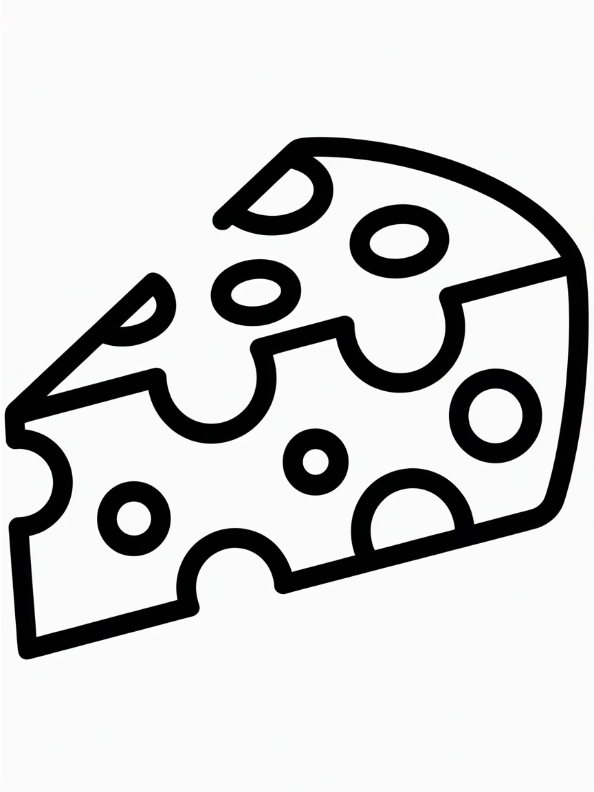 Cheese colouring book - Free Coloring Page