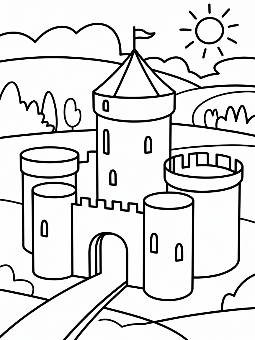 Hay on wye castle - Free Coloring Page