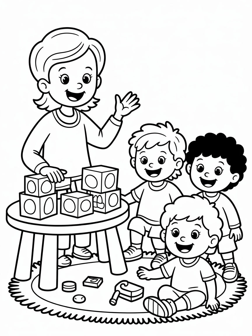 Ece teacher - Free Coloring Page