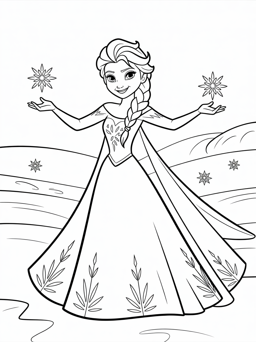 Frozen from Disney - Free Coloring Page