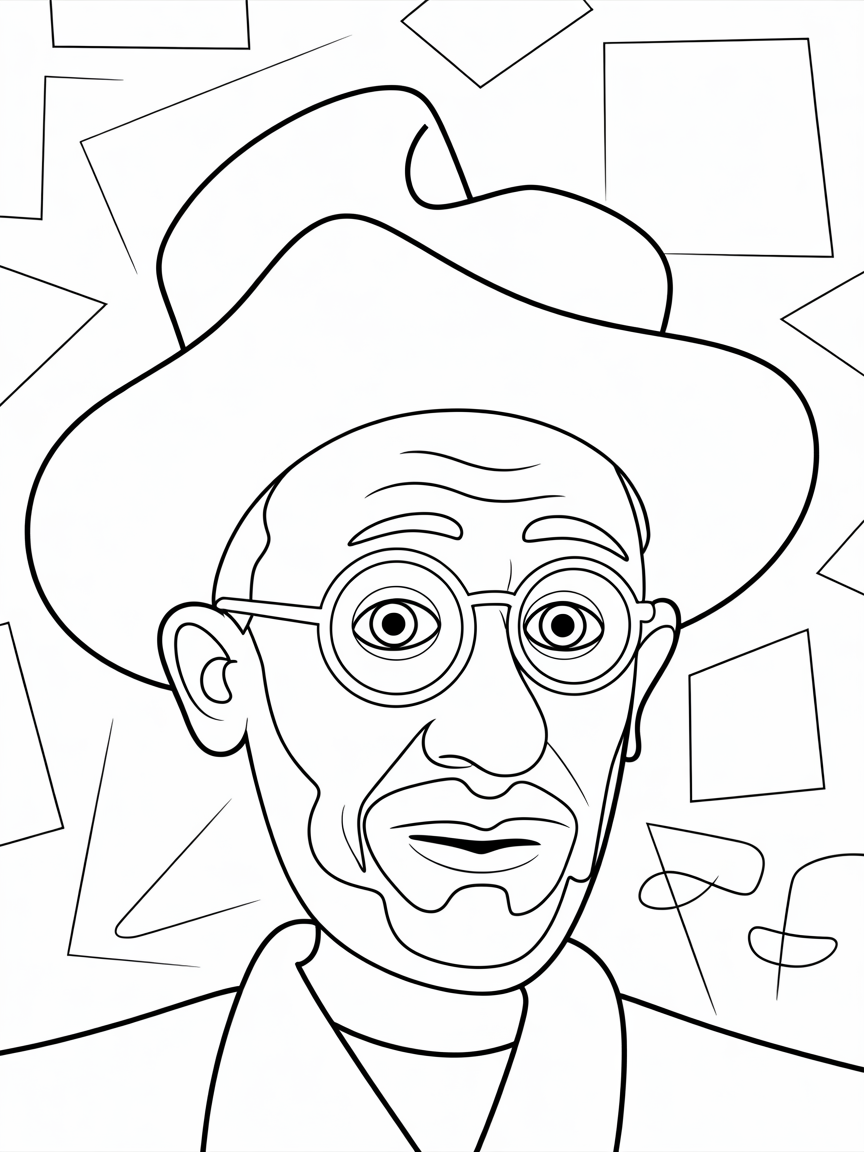 Picasso - Free Coloring Page