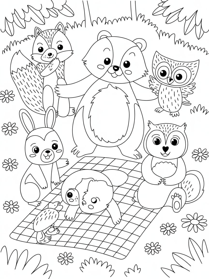 Childrens animal coloring book - Free Coloring Page