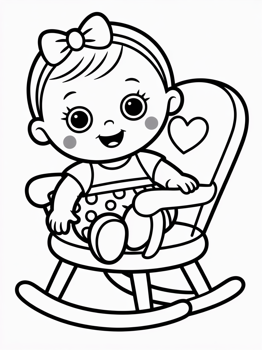 baby doll - Free Coloring Page