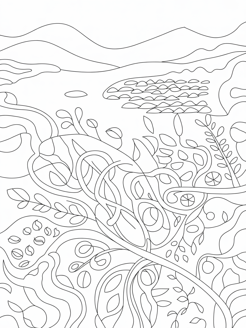 nature abstract - Free Coloring Page