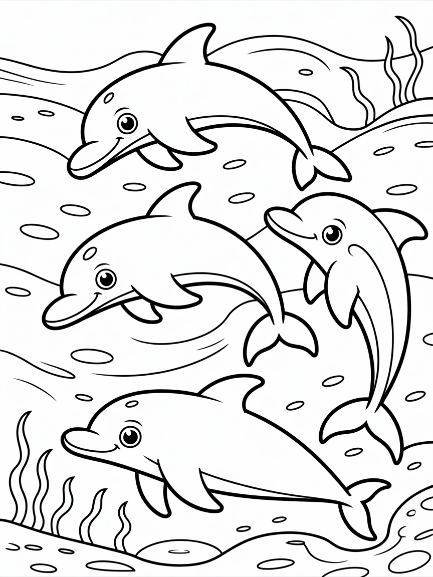 Dolfijnen - Free Coloring Page