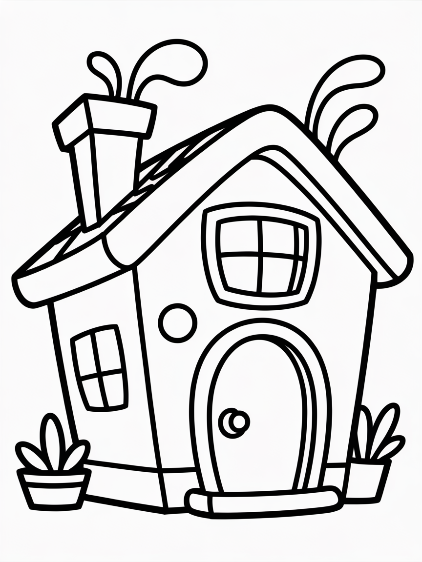 Casa - Free Coloring Page