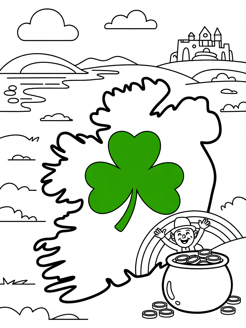 Ireland - Free Coloring Page