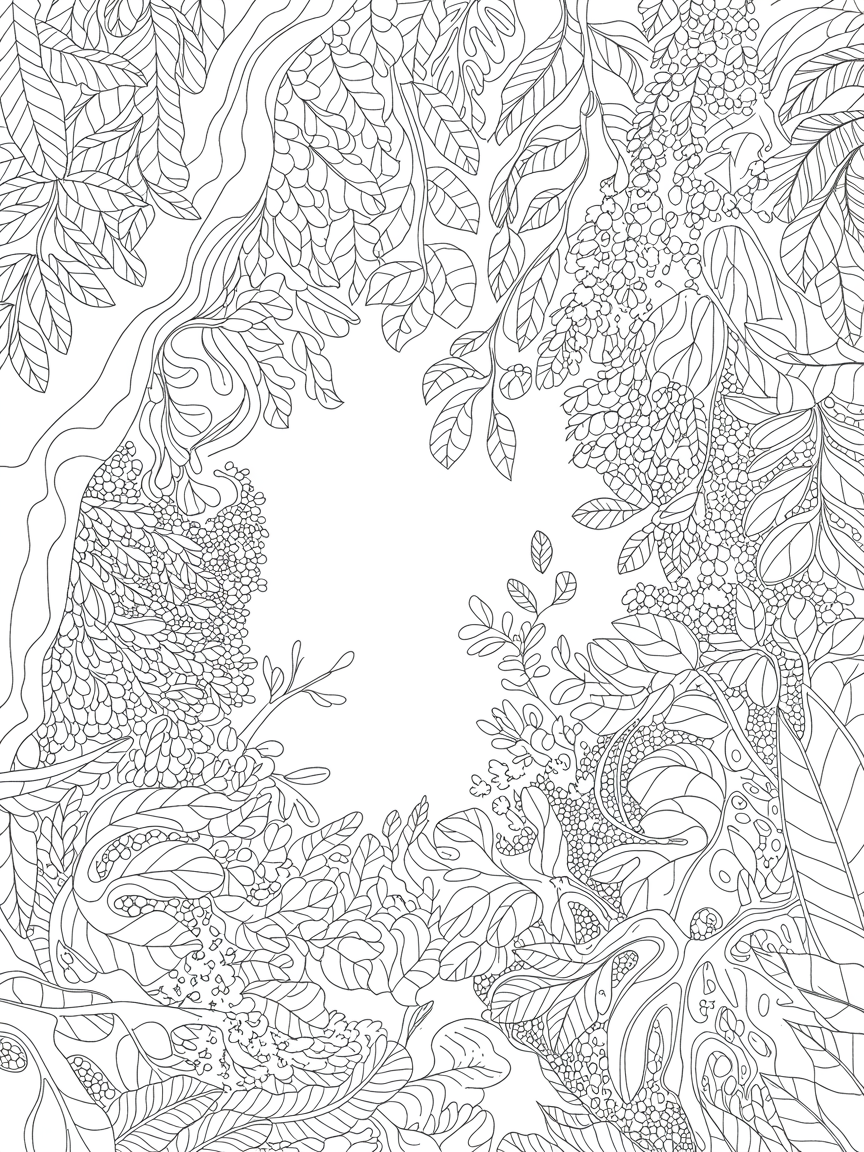 A background of leafs - Free Coloring Page