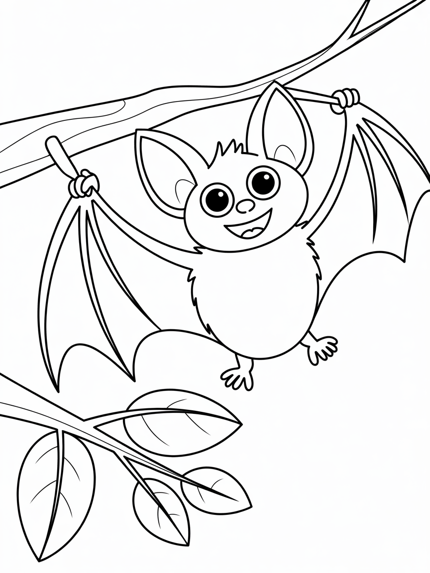 bat - Free Coloring Page