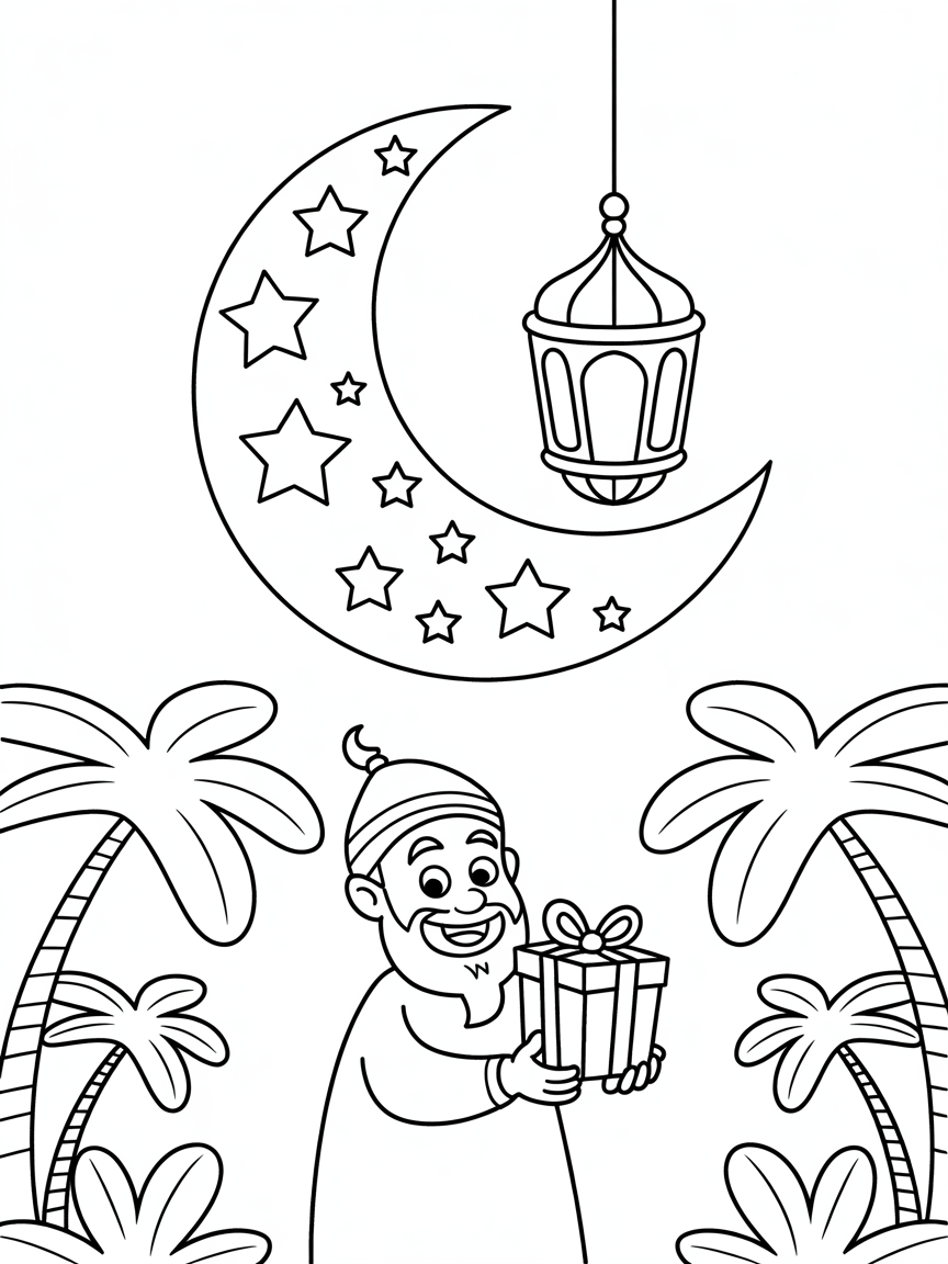 Ramadan elegant and magical - Free Coloring Page