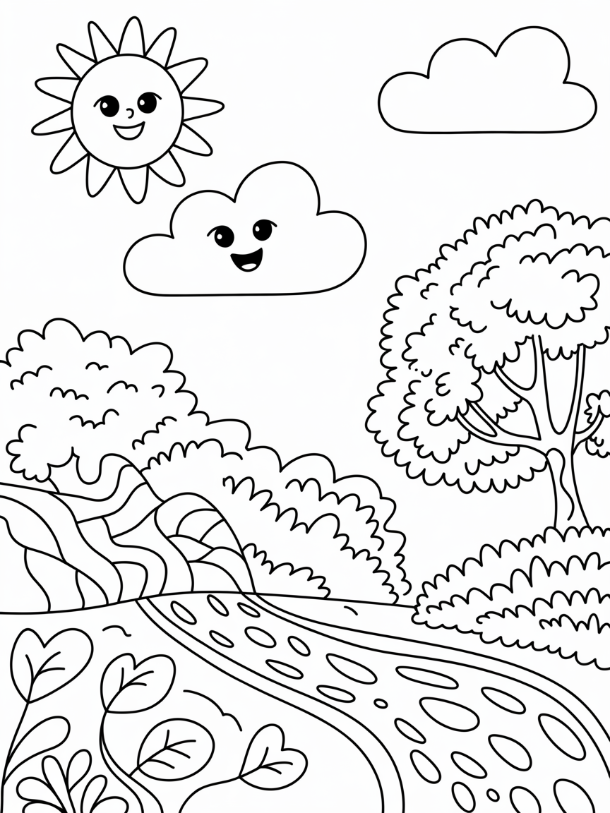 vegan world air water sunshine - Free Coloring Page