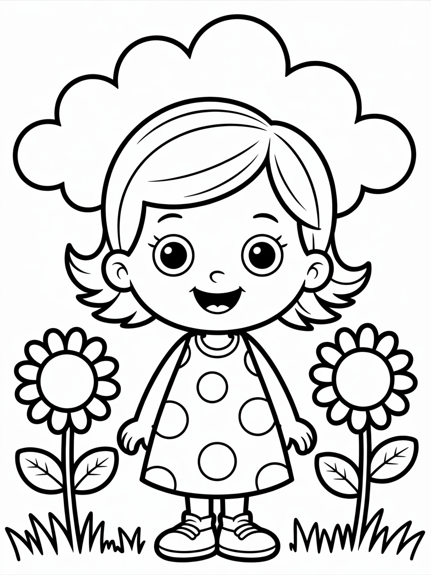 Juna - Free Coloring Page