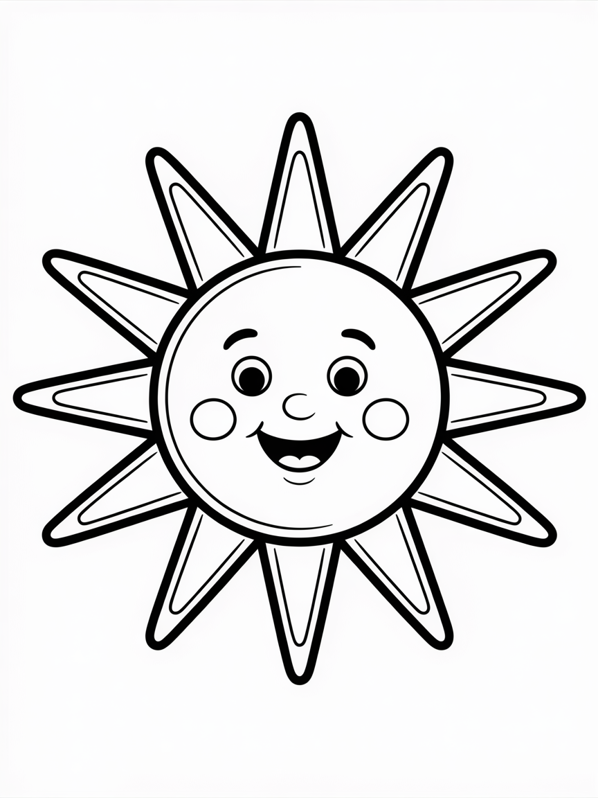 square image, black and white mandala, radial symmetry 12, bold clean outlines, no shading, coloring page, high contrast - Free Coloring Page