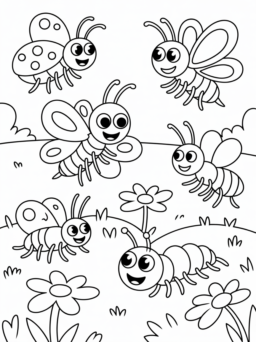Insects - Free Coloring Page